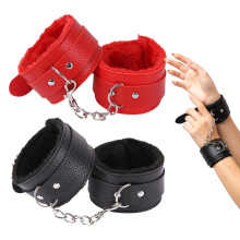 Leather Handcuffs for Cosplay, Party Accessories, Sexy Erotic Police Toy