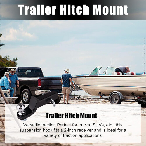 Trailer Hitch Mount  2Inch Drop Receiver, Solid Steel Construction, 2Inch Hitch Ball, 6,000Pound Capacity 1