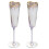 2 stuks champagne fluit beker elegante hartvorm goud omrande 1