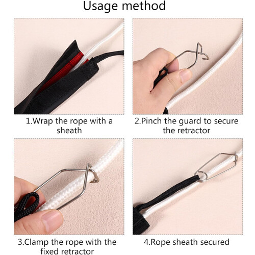 Rope Protector Protective Cover For Abseiling ThreeBlock Climbing Guard Rope Shield Black 1