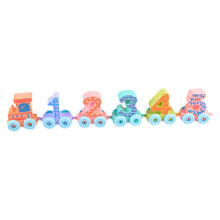 Digital train toy set with numbers made of building blocks Interactive educational toy