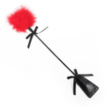 Feather Tickle and Leather Hand Pat Romantic Night Flirting Tool Red