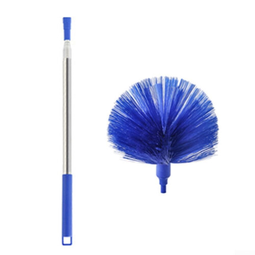 Dust Sweeper For Home Cleaning Extendable Handle Microfiber Bristles Lightweight Design Easy Maneuverability Blue