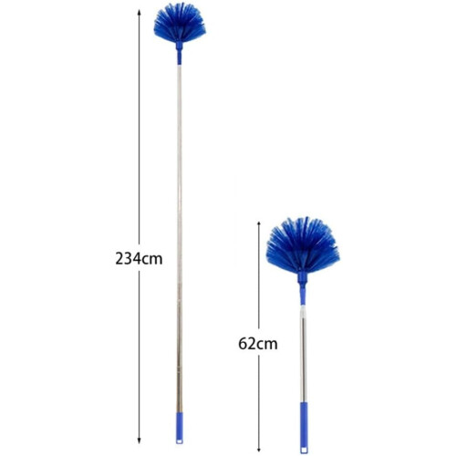 Dust Sweeper For Home Cleaning Extendable Handle Microfiber Bristles Lightweight Design Easy Maneuverability Blue 1