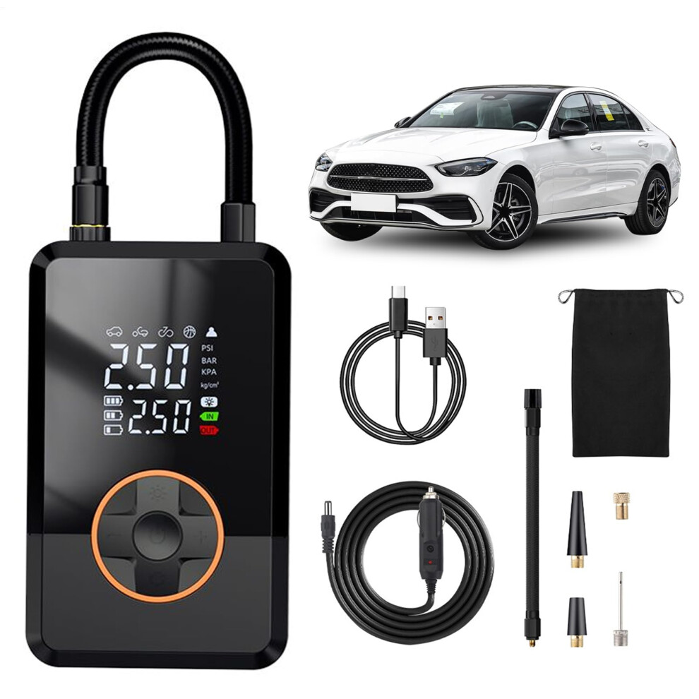 Portable Air Compressor 130 Psi Inflator Pump With Led Motorcycle Car Bike Truck Use Road Outdoor Balloon Ball 9001264400040