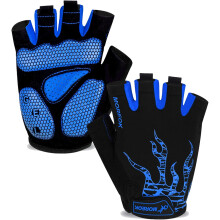 Guantes de ciclismo de medio dedo, guantes de ciclismo de tejido de malla transpirable para hombres y mujeres con gel de silicona antideslizante,
