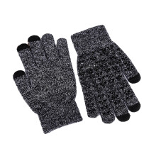 Guantes térmicos de punto para invierno, palma de silicona antideslizante con diseño para pantallas táctiles, puntas de los dedos de precisión,