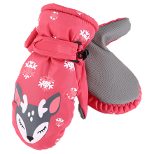Guantes de esquí cálidos para niños, diseño resistente al viento y a la nieve con palma antideslizante y forro polar grueso aislante, cierre