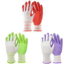 Guantes de jardinería para mujer, resistentes a los cortes, con palma recubierta de nitrilo, base de punto ligera y transpirable, guante con agarre