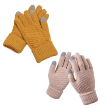 Guantes de invierno para mujer compatibles con pantallas táctiles, guantes cálidos con mezcla de lana merino y tejido suave y agradable para la