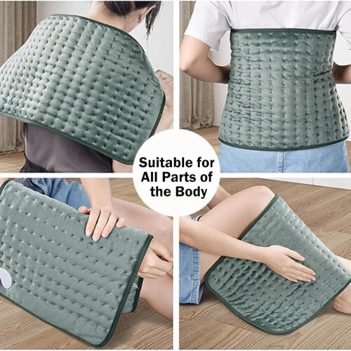 Electric Heating Pad, Extra Large Plush Heating Pad with 6 Heat Settings (Gray) 2