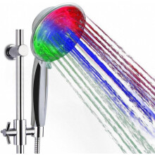 Sinfonía luminosa, luces LED de 7 colores, función de ahorro de agua, ducha con ventilador turbo para su baño y cocina, conector universal fácil