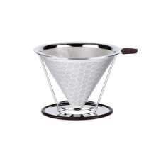 Koffiefiltergaas, dubbellaags honingraatvormig herbruikbaar roestvrijstalen koffiezeefje voor handmatig opschenken van koffie, realistische imitatie