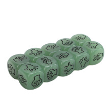 Svítí ve tmě kostky, sada, kámen, nůžky, papírový design, dvojité barvy, perleťový lesk, akryl, průhledná modrá, lehká, pro MTG, RPG,