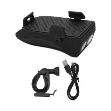 Wasserdichte LED-Fahrradlampe, USB-aufladbar, 3 Leuchtmodi, solarbetrieben, 120 dB Lautsprecher, geeignet für Nachtfahrten und Outdoor-Aktivitäten