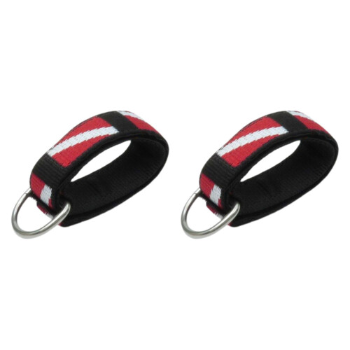 Scuba Diving Bands With DRing, 1Inch Width, 2Piece Set, For Underwater Flashlight And Camera