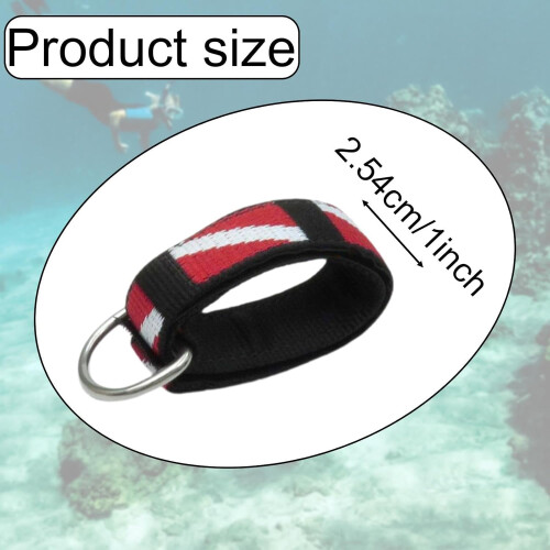Scuba Diving Bands With DRing, 1Inch Width, 2Piece Set, For Underwater Flashlight And Camera 2