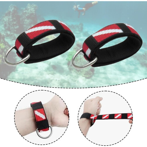 Scuba Diving Bands With DRing, 1Inch Width, 2Piece Set, For Underwater Flashlight And Camera 1