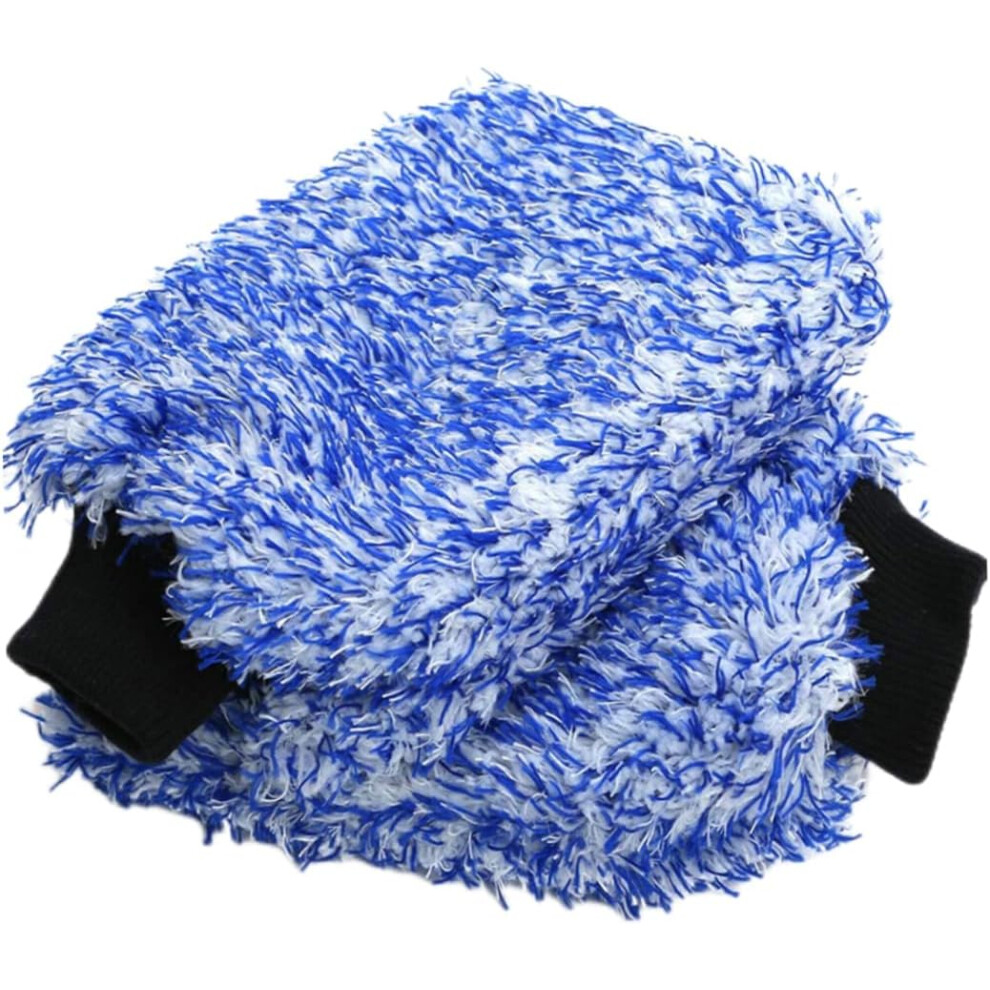 Strong Water Absorption Car Wash Mitt, Scratch Free Double Sided Mitt For Auto Detailing, Soft Microfiber Cleaning Gloves 9454554756493