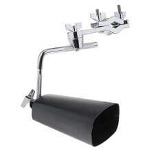 6' Cow Bell Noise Maker Percussion Instrument Black Finish Drum Kit with Stand Bracket Clamp Mount
