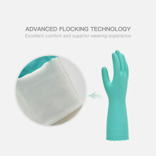 Guantes de látex antideslizantes para lavar platos, guantes domésticos resistentes al agua con forro aterciopelado cómodo, guantes de goma