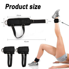 Tira de tornozelo ajustável com cabo, material de neoprene confortável para exercícios, ajuste personalizado para maior suporte, metal inoxidável