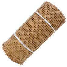 Coffee Brown Rattan Webbing Roll PE Plastic Mesh For Chair 13.8 In Width 3.3 Ft Hexagonal Pattern Restoration
