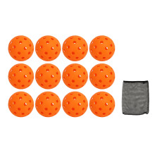 12PCS 74mm 40 Löcher Pickleballs PE Kunststoff