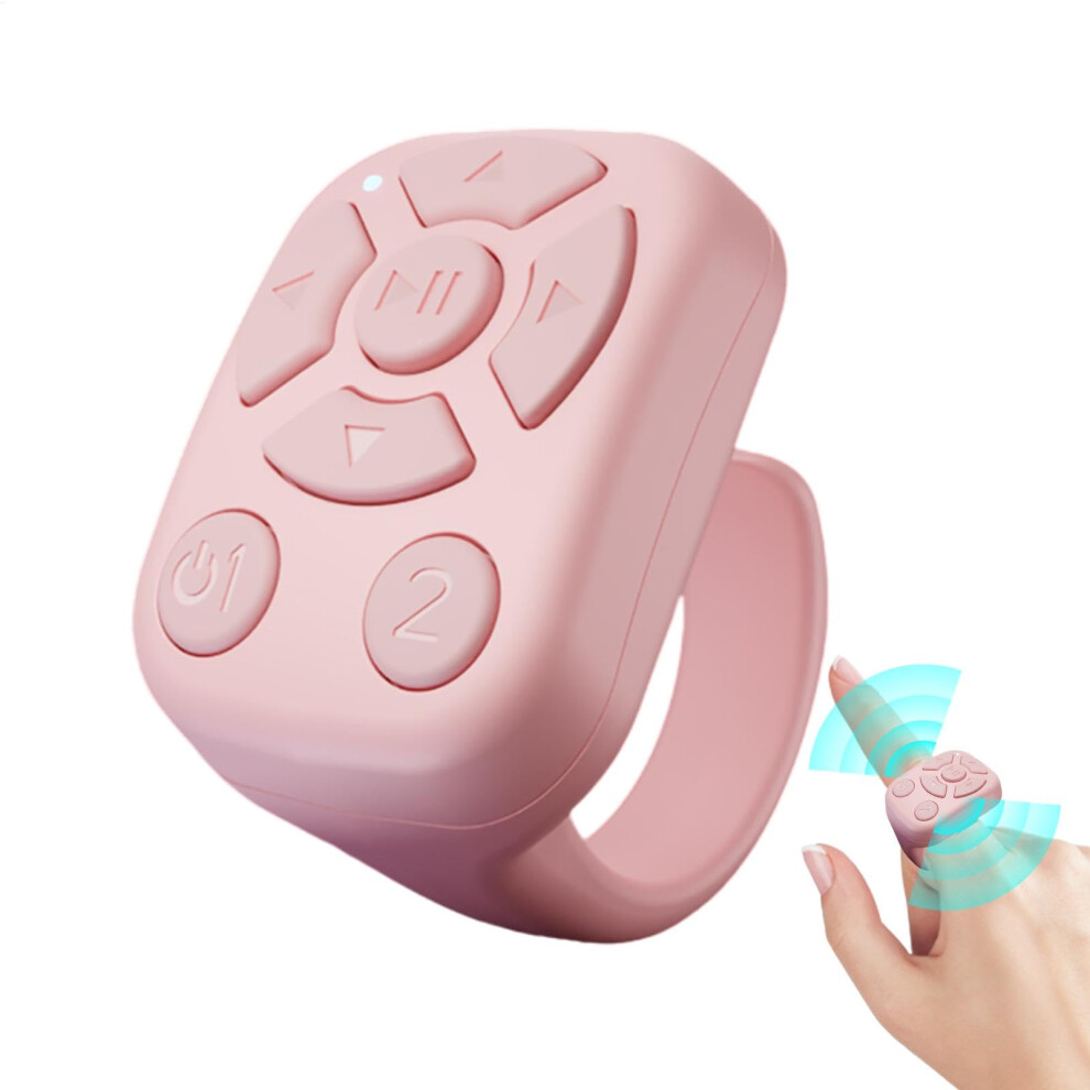 Wireless Finger Scroller Bluetooth Ring Remote Control For Smartphones, Fingertip Auto Camera Shutter, Page Turner Pink 9339159757697