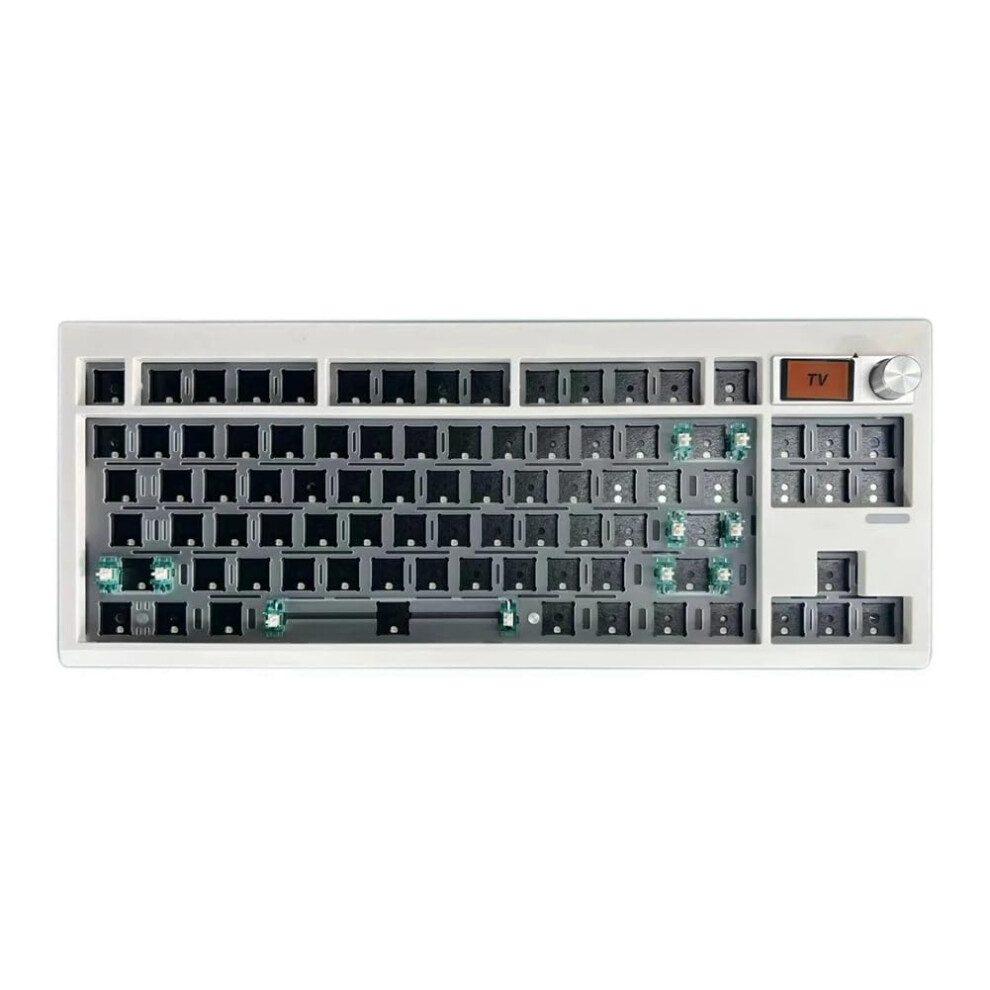 87Key Mechanical Keyboard Kit, Gasket Structure, Rgb Backlit, Display Screen, Hotswap White 9339159757871