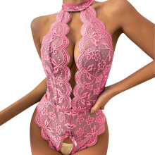 Sexy Lingerie for Women, Lace Bodysuit Erotic Bodystockings Corset Babydoll Apink 3XL