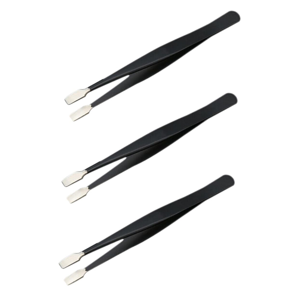 Pack of 3 Duck Beak Clip Rhinestones Eyelash Applicator Tweezers Stainless Steel