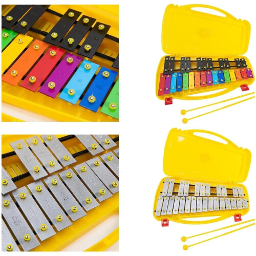Glockenspiel 27 Note Xylophone Percussion Instruments (Colorful) 1