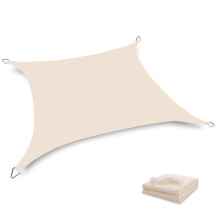 Rechthoekig zonneschermdoek, ademend schaduwdoek voor buiten, tuin of terras, koele en comfortabele ruimte, 95% zonwering, UV-werend, lichtgewicht en