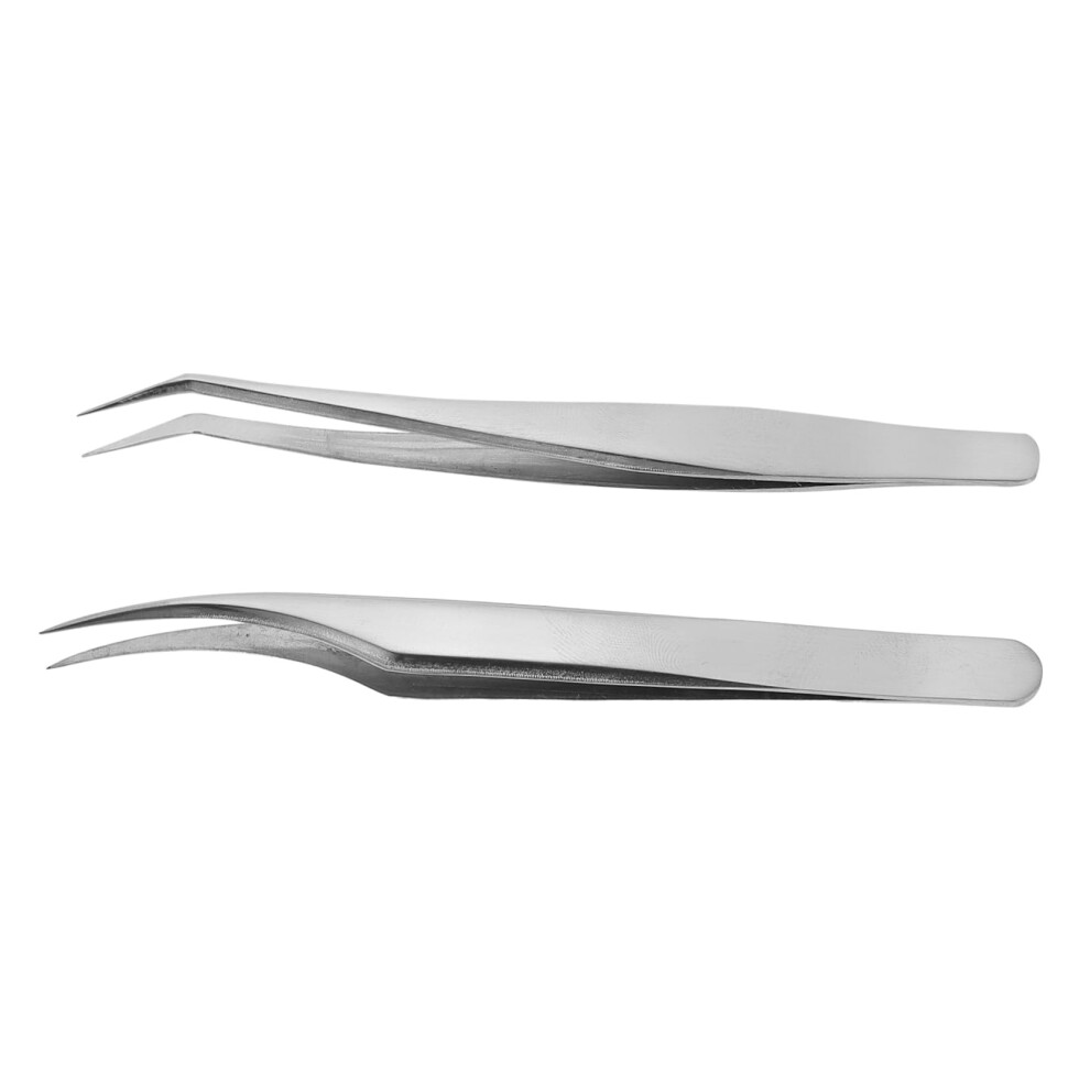 Stainless Steel Eyelash Tweezers Fine Tweezers for False Eyelashes Eyelash Extensions and Eyelash Care Tools