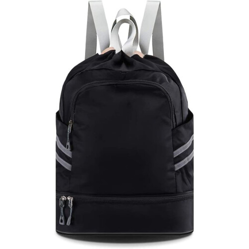 Adjustable Shoulder Strap Drawstring Backpack, Separate Shoes Compartment, Multipockets, Durable & Comfortable, Water-Resistant Fabric For Women Men