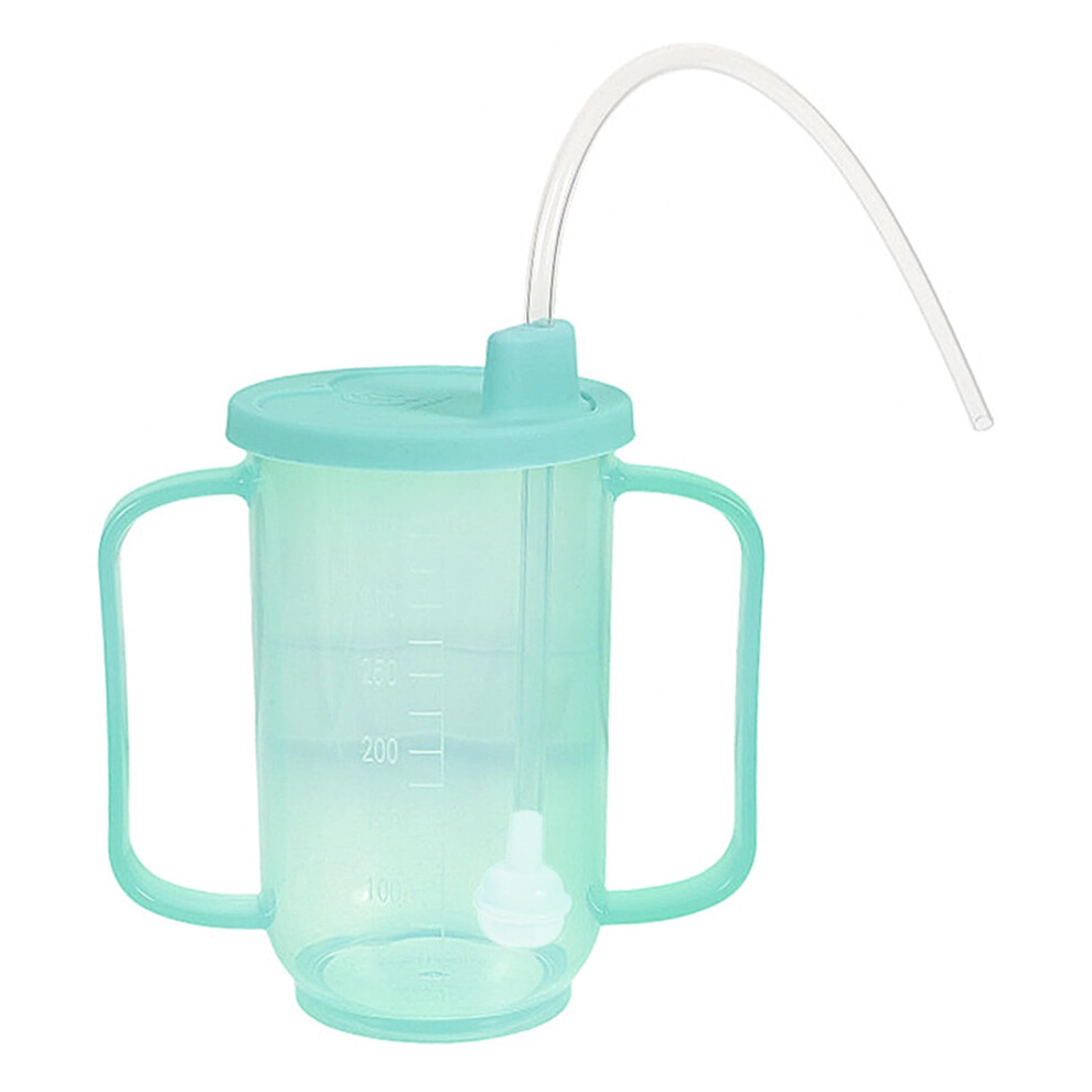 Leakproof sippy cup with 2 handles, straw, for elderly, 350 ml
