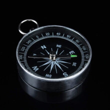Mini busolă pentru drumeții și camping, instrument portabil de navigare de buzunar cu indicator luminos, busolă metalică ușoară cu suprafață