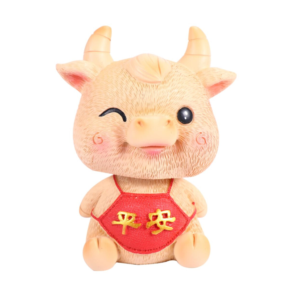 1 Piece Shaking Head Cow Car Ornament Made Of Safe Resin 9001264404956