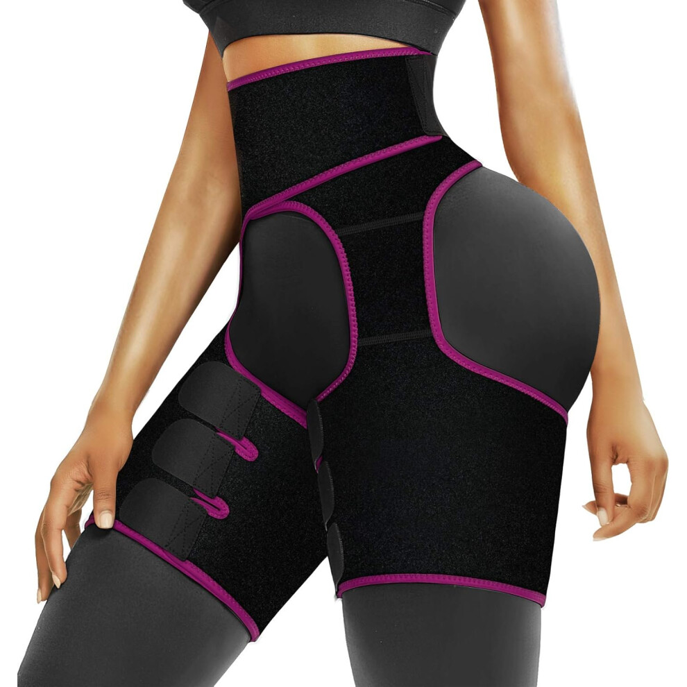 Thigh Trimmer Belt for Women, Waist Trainer Butt Lifter Slimming Body Shaper Sweat Band High Waist Design Target Compression Abdominal Compression Adj