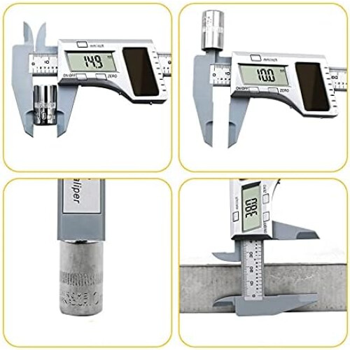 Solar Plastic Caliper Electronic Digital Display 0150mm Range Mini Vernier Caliper Measurement Tool 1