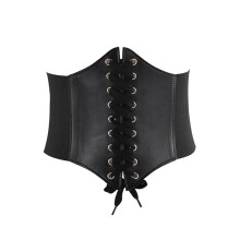 Women's Corset Shapewear Sexy Wide Leather Belt Women's Waisted Corsets and Bras Black Unit size