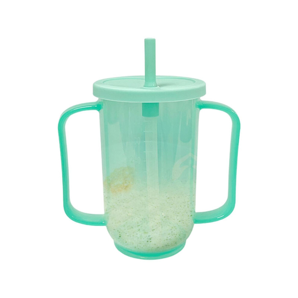 Sippy Cup for Adults, 350 ml Cup with Two Handles and Straw and Lid for Adults, Feeding Aid Drinking Aid Sippy Cup for Elderly People (Style 1)