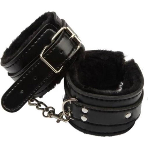Plush Handcuffs  Black Handcuffs  Plush  BDSM  Beginners  Comfortable  Fluffy  Adjustable