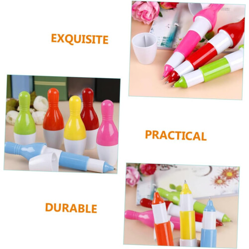 Retractable Bowling Pin Pens 20 Pack Multi Function Ballpoint Pens Portable Writing Assorted Colors 2