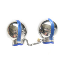Stainless Steel Boxing Ball Handcuffs, Fetish Bondage Wrist Cuff for Couples, Blue