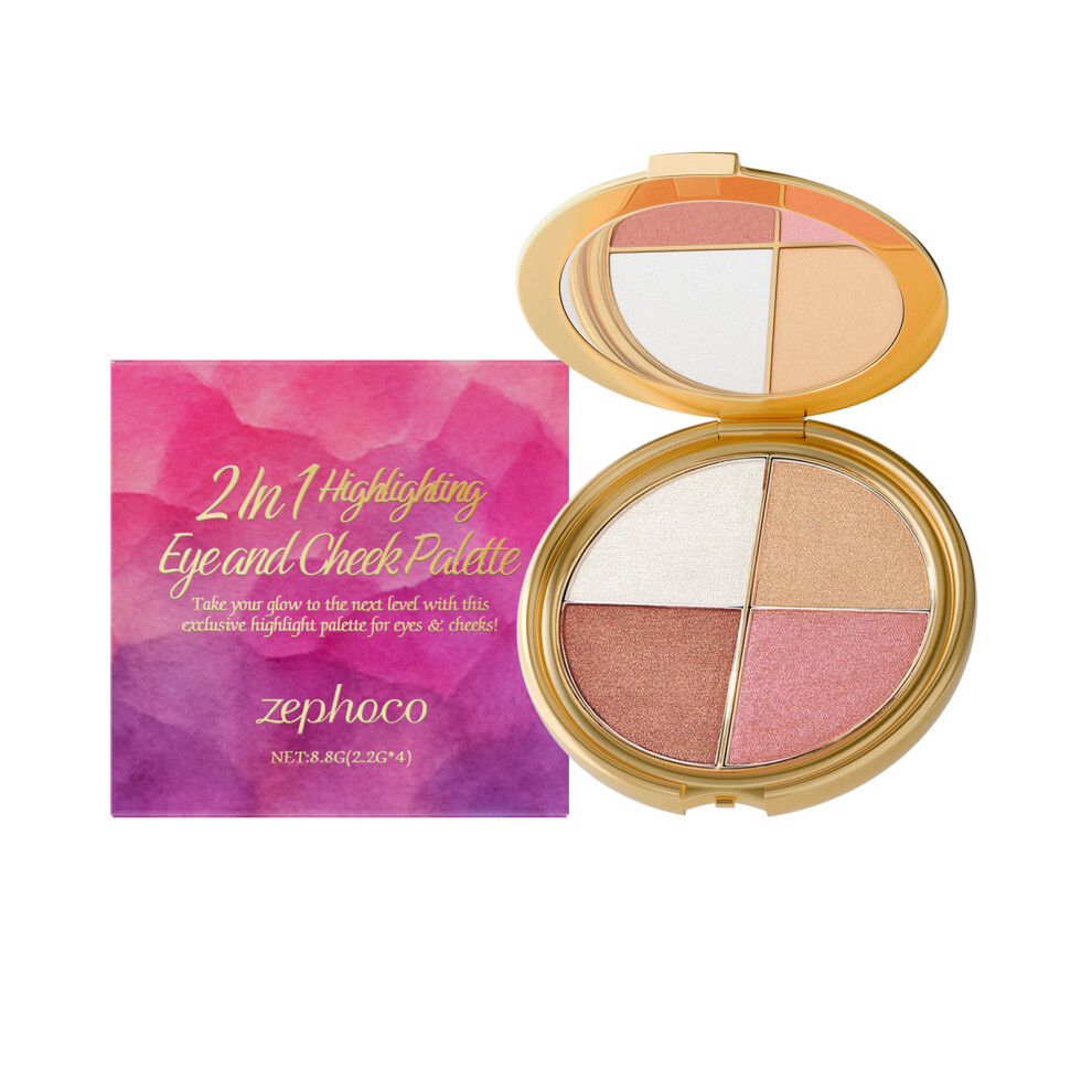 Leatpharkee Not,Specified Highlighter Eyeshadow Blush Palette Diamond Texture Multi-Purpose Portable Eye And Cheek Makeup