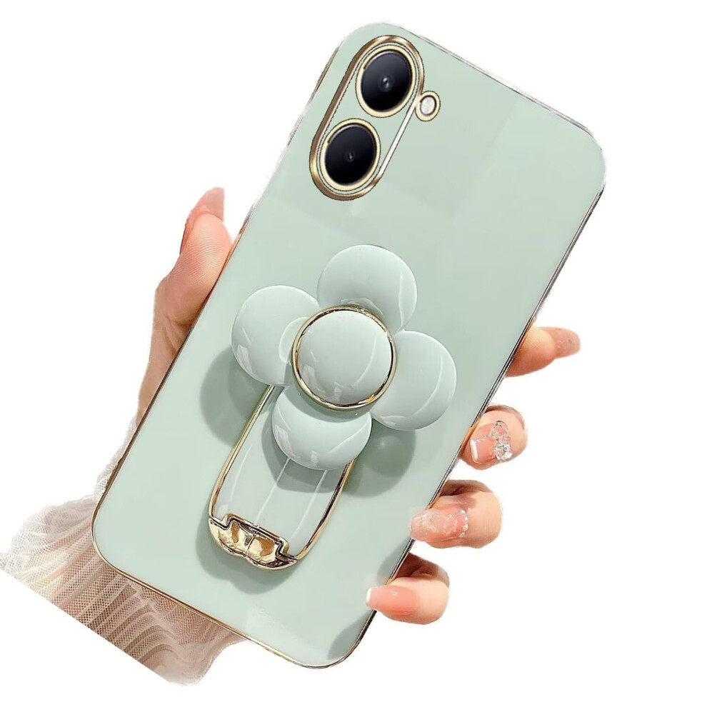 Nadoli For Oppo Realme C33 Stress Relief Rotating Windmill Stand Case, Thin Cover, Green 9001264406943