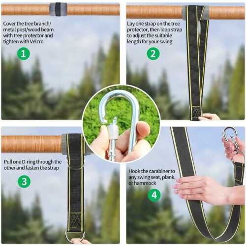 Ιμάντες κούνιας δέντρων συμβατοί με περιστρεφόμενο γάντζο, προστατευτικά 2