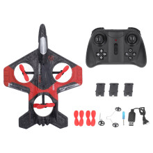 Quadcopter speelgoed met verlichting en stuntflipfunctie, 2,4 GHz RC gevechtsvliegtuig met 6-assige gyroscoop en lange accuduur, ideaal voor kinderen
